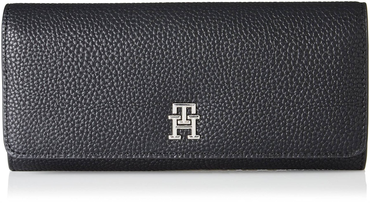 TOMMY HILFIGER Handtaschen schwarz TH EMBLEM LARGE FLAP WALLET