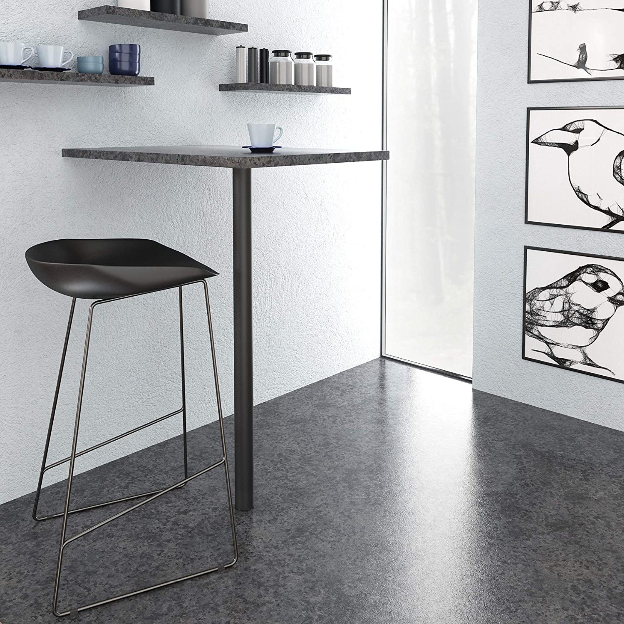 sossai® Tischbein Premium Tischbeine Ø60 mm in Schwarz, höhenverstellbar +2cm
