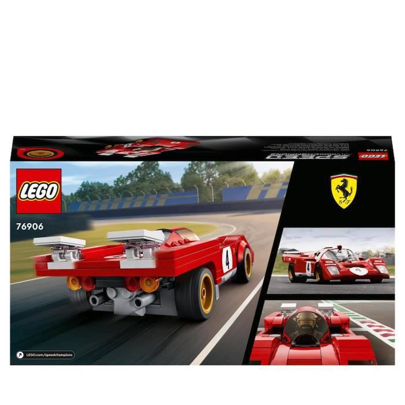LEGO® 76906 Speed Champions 1970 Ferrari 512 M Modèle Réduit de Voiture de Course, Jouet de Construction pour Enfants rouge