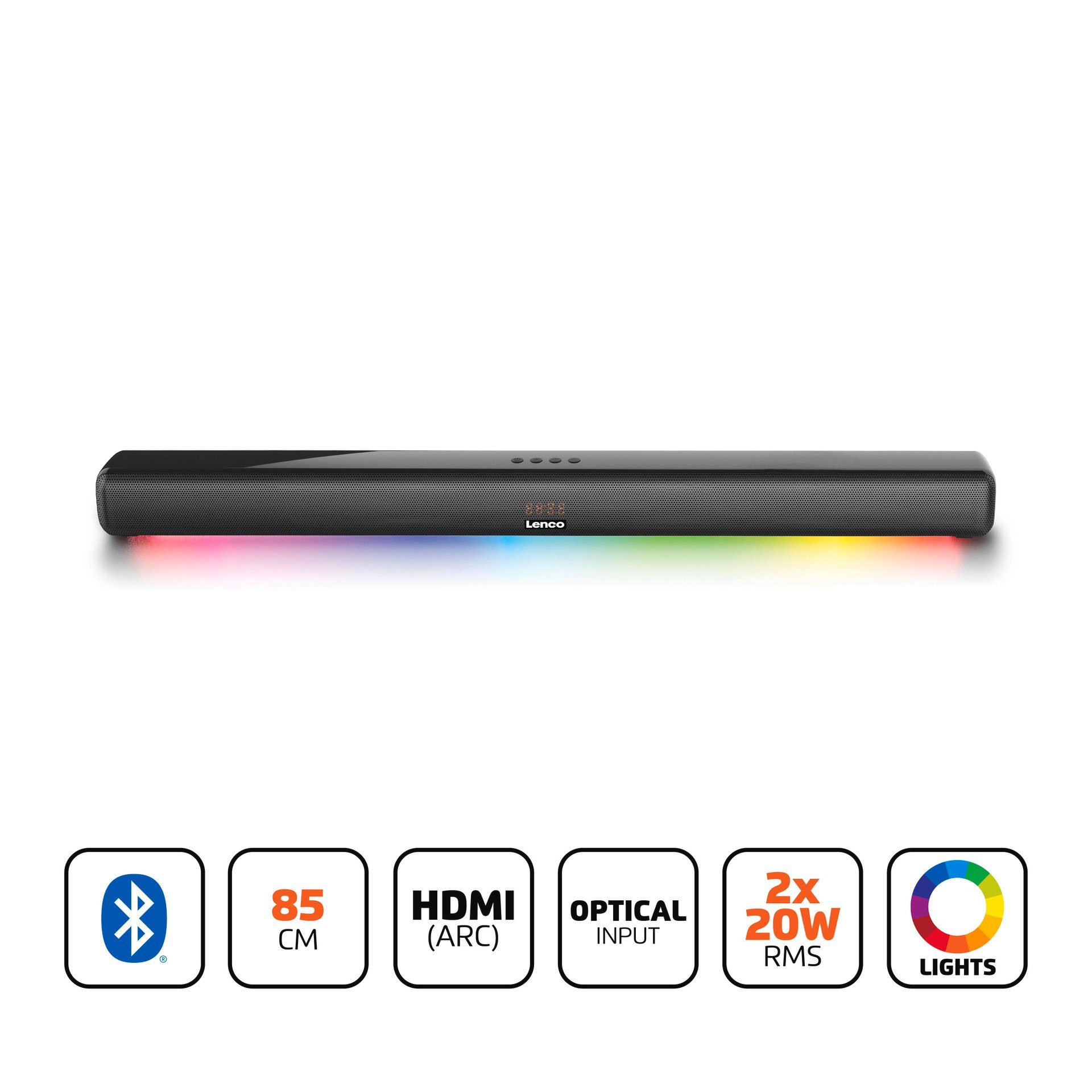 Lenco SB-042LEDBK Soundbar (Bluetooth, 20 W)
