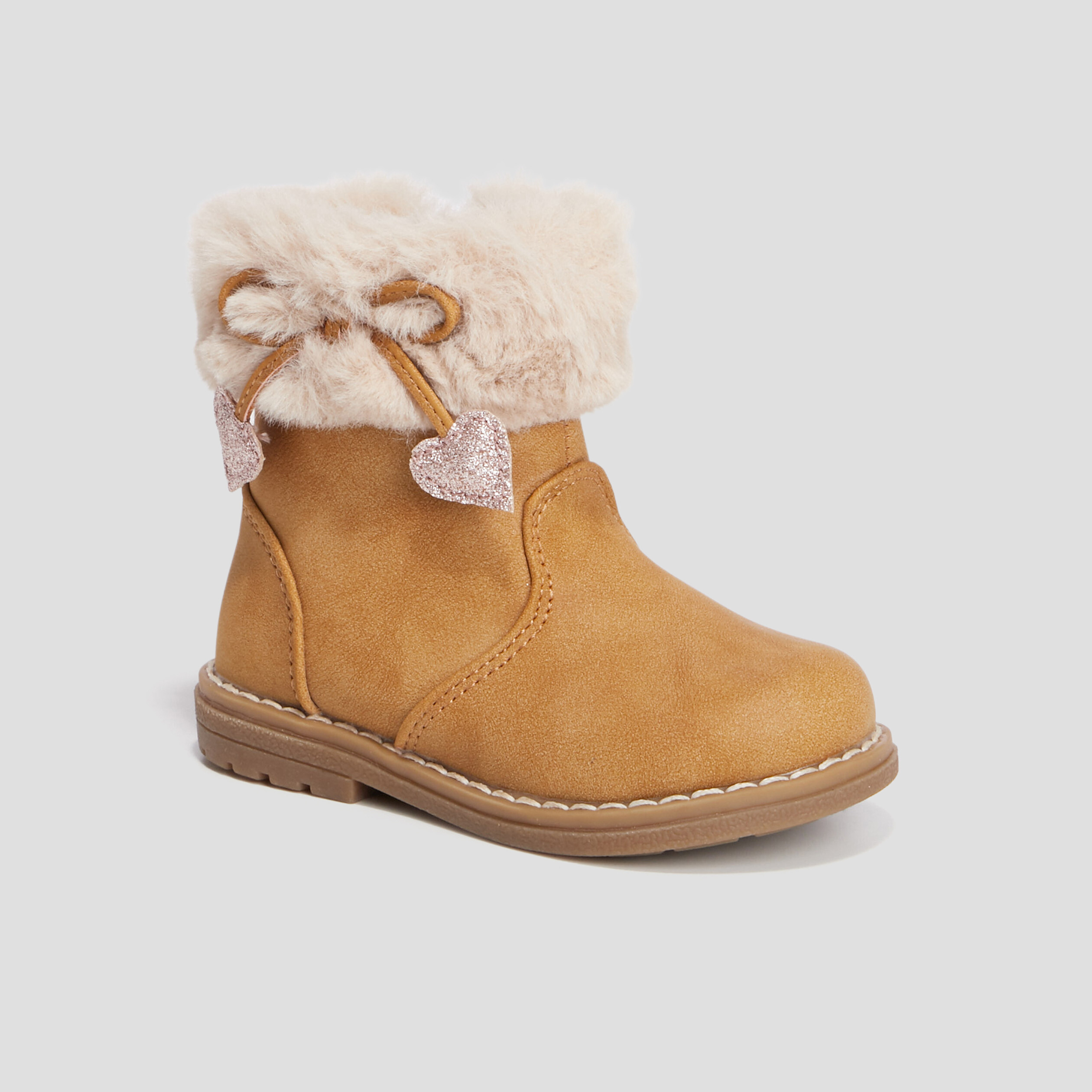 Bottines avec détails noeuds camel bébé fille | La Halle