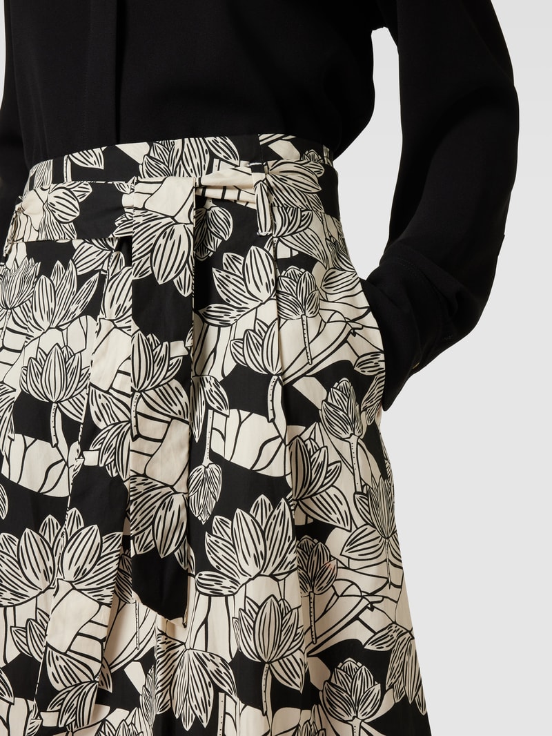 Midirock mit Allover-Print in beige