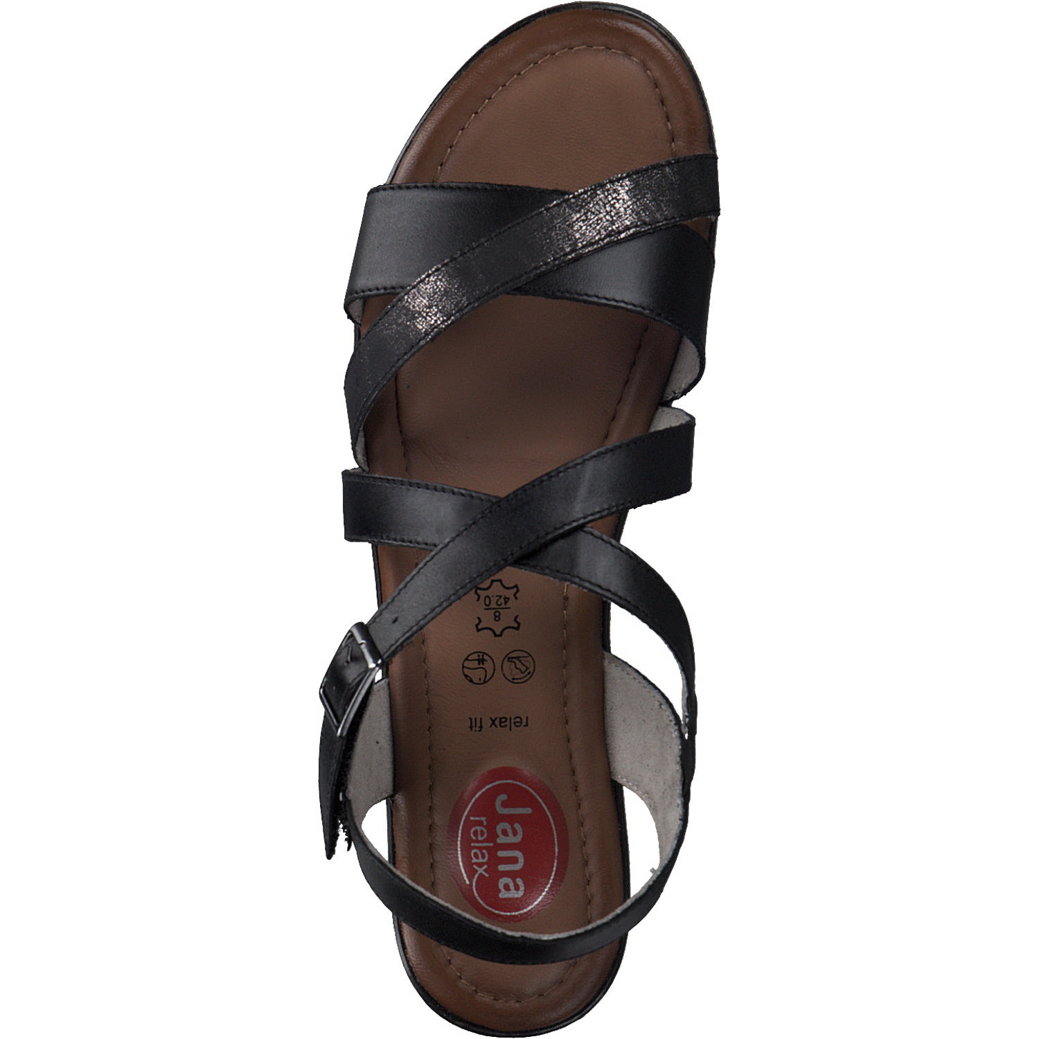 Jana Shoes 28115, Sandalen, Damen, Schwarz