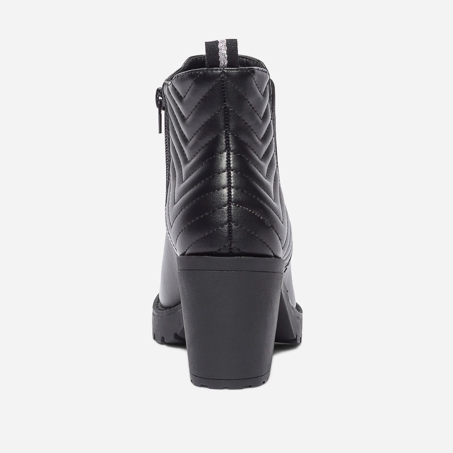 Boots TEXTO noir cranté avec contrefort matelassé