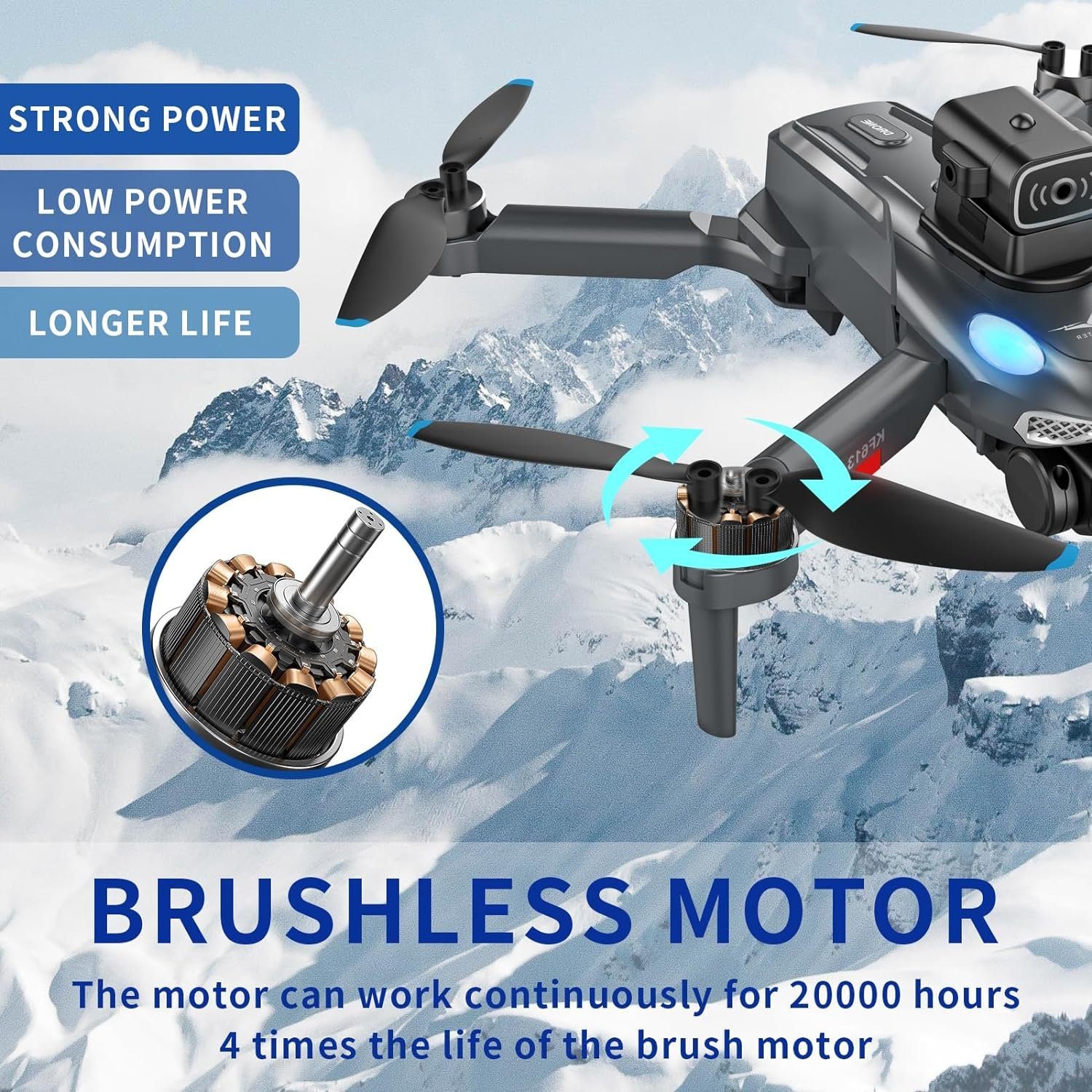 OBEST Drohne mit Einstellbarer Kamera Faltbar RC Quadrocopter GPS Drohne (4K HD, mit 360° Hindernisvermeidung, Follow-Me Drone für Anfänger Erwachsener)