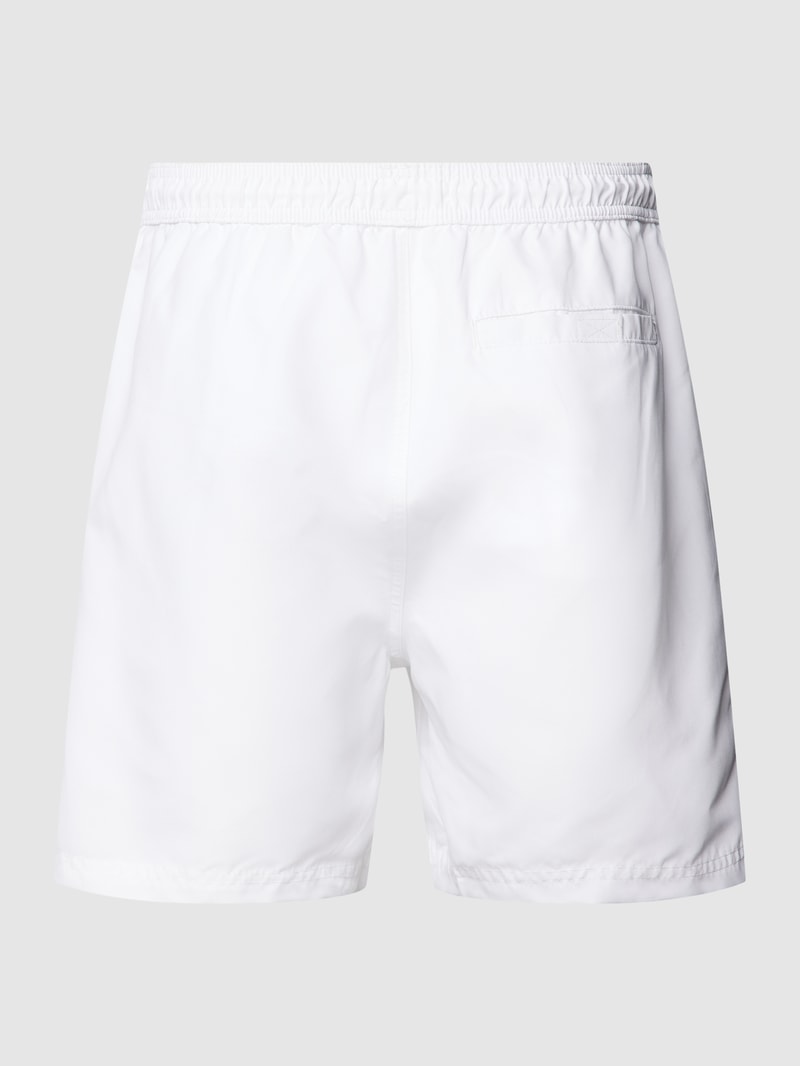 Badehose mit Label-Print in weiß