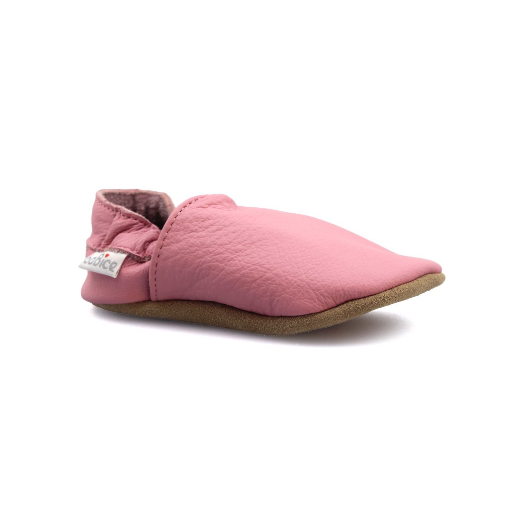 baBice Plain Pink rosa Krabbelschuhe