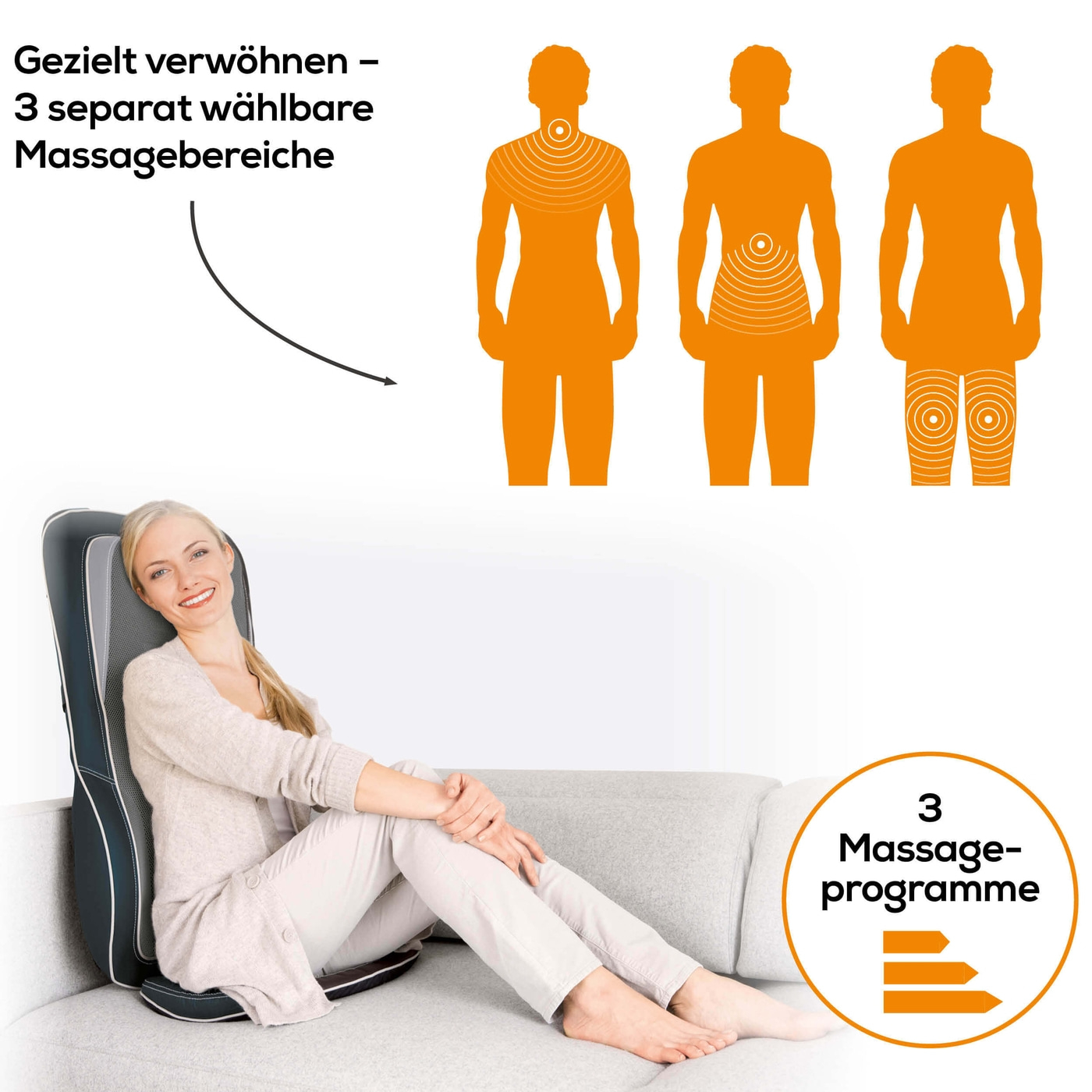 Beurer MG 315 Shiatsu Sitzauflage-Massagesitzauflage für tiefenwirksame Shiatsu, Rolling und Swing Massage