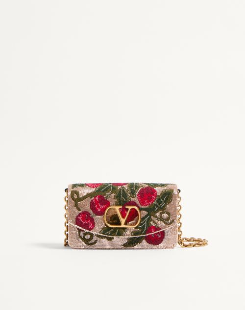 Clutch de ombro Valentino Garavani Vain com bordado de cerejas