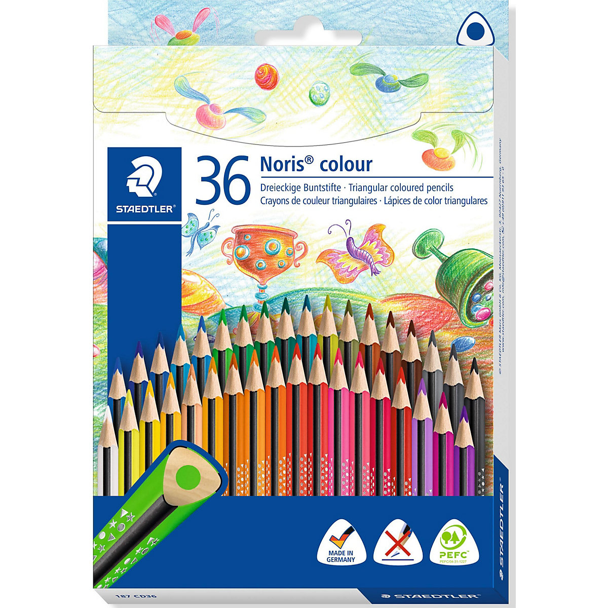 Dreikant-Buntstifte Noris® colour, 36 Farben