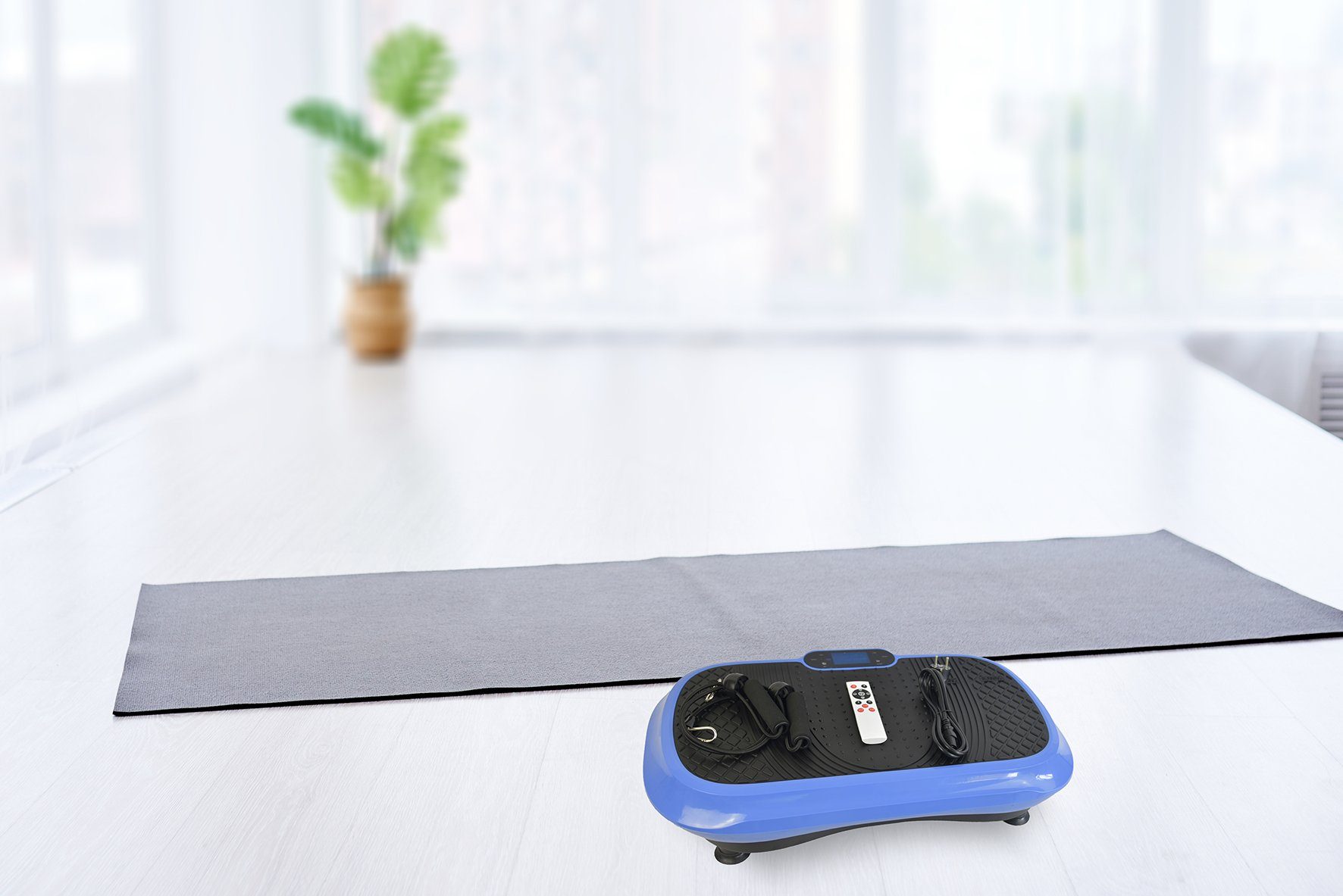 Lamar Vibrationsplatte Vibrationsplatte VP 1000 blau Vibrationsgerät Vibrationstrainer, 5 abwechslungsreiche Trainingsprogramme, Rutschfeste Gummifüße