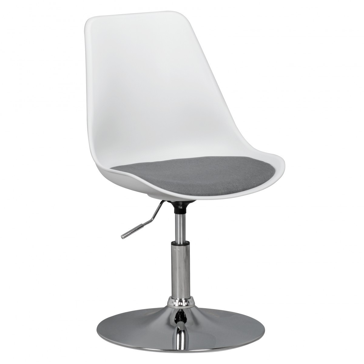 Amstyle KORSIKA | Drehsessel Esszimmerstuhl Weiß/Grau | Drehstuhl höhenverstellbar | Drehhocker Wartezimmerstuhl