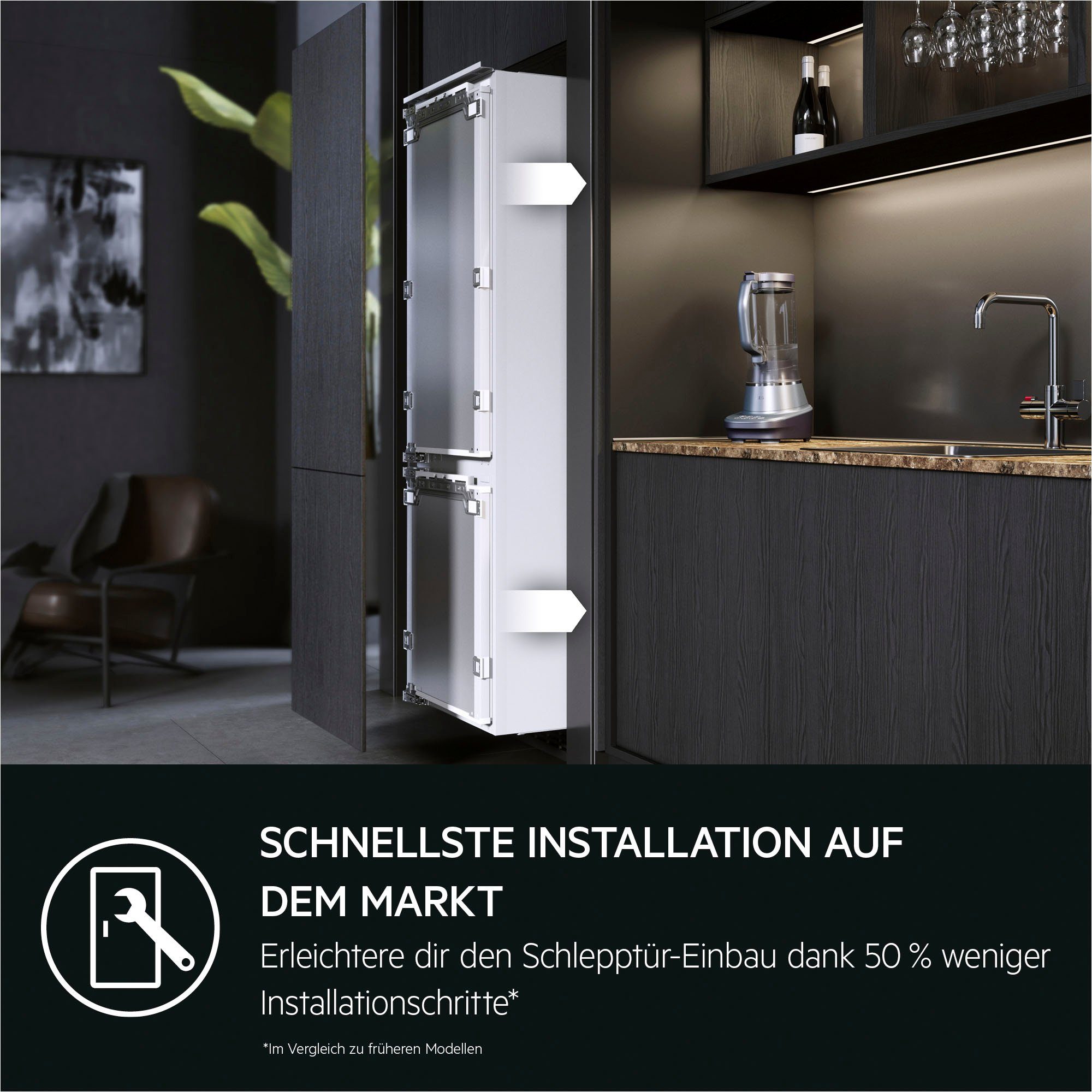 AEG Einbaukühlgefrierkombination OSC5S181ES 925503336, 177,2 cm hoch, 54,6 cm breit