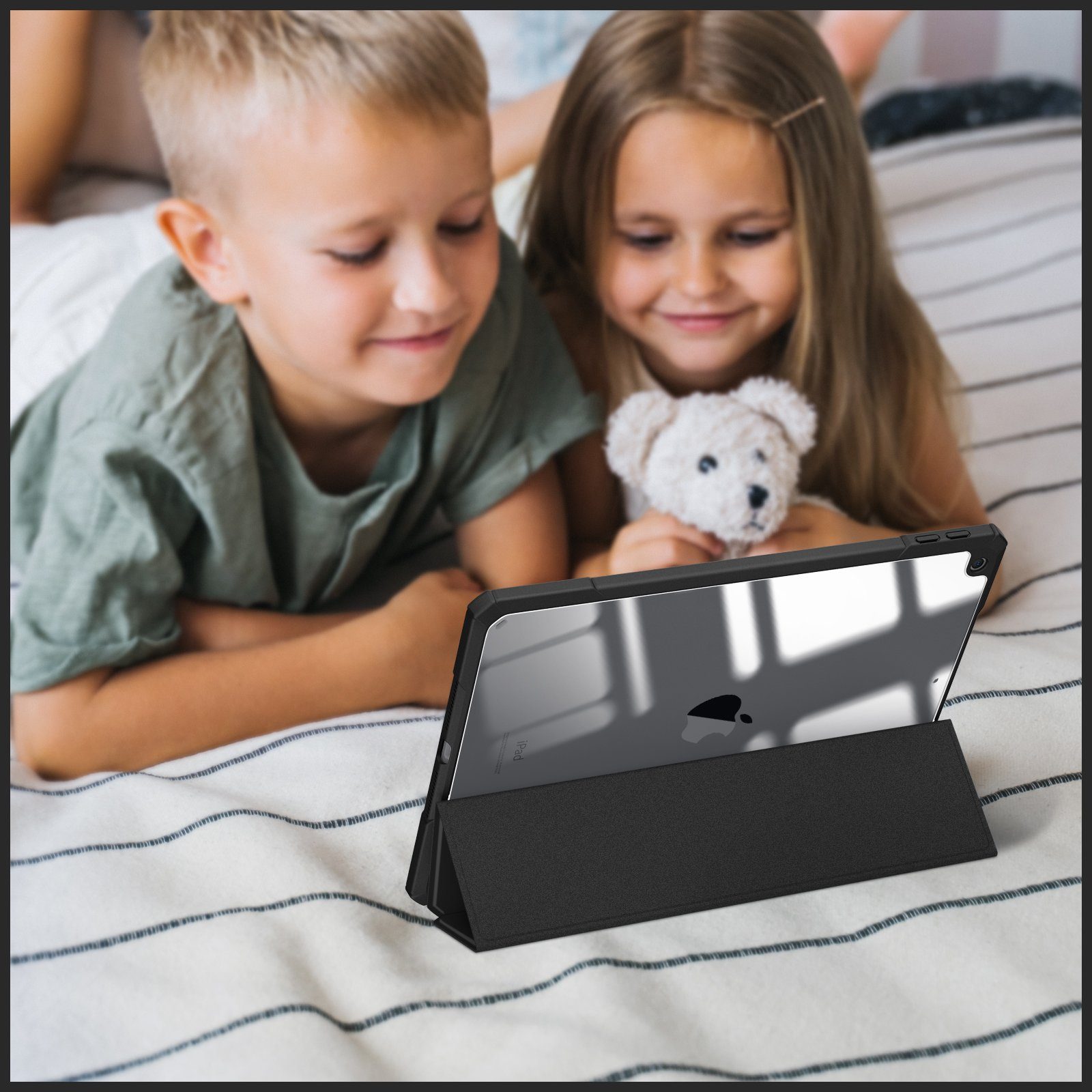Fintie Tablet-Hülle Hybrid Hülle für 10.2 Zoll iPad 9. Generation 2021/8. Gen 2020/7. Gen, 2019 mit Stifthalter, Stoßfeste Hülle mit transparenter Hartschale