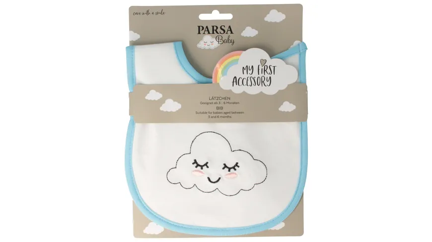 PARSA Beauty Babylatz weiß mit blauer Bordüre Weiß mit Blau