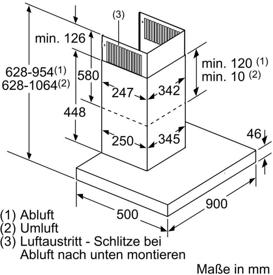 SIEMENS Wandhaube Serie iQ500 LC97BCP50