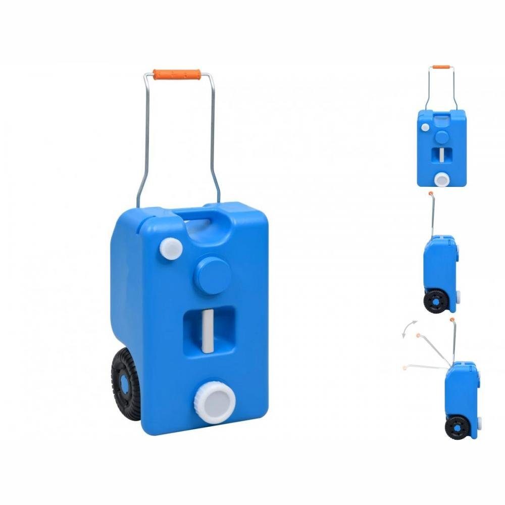 vidaXL Campingtoilette Abwasser Grauwasser Tank Camping Wassertank mit Rollen 25 L Blau Rollb