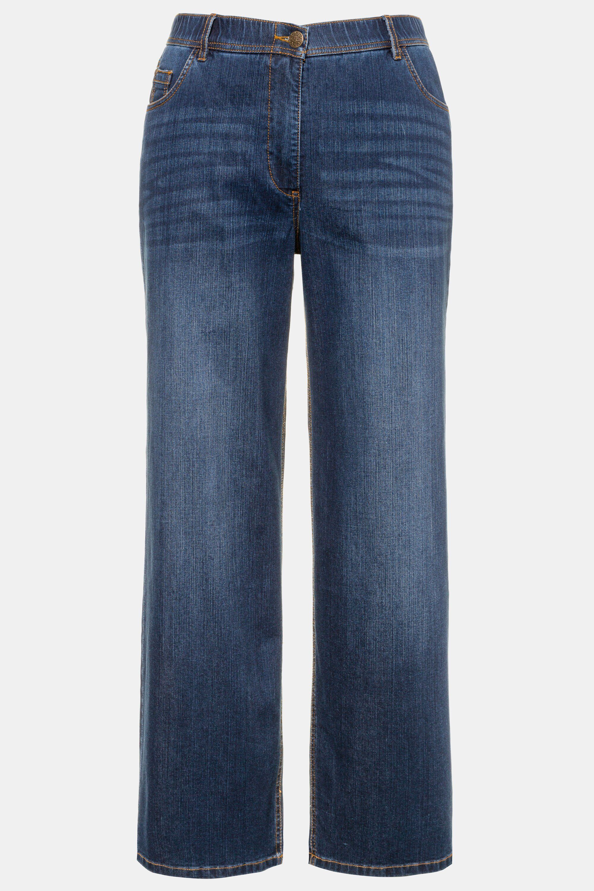 Ulla Popken Funktionshose Jeans Mary weites Bein 5-Pocket-Schnitt