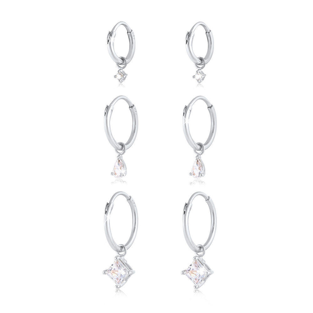 Elli Elli Boucles d'Oreilles Pendentif élégant pour dames avec cristaux de zircone en  Boucles d'oreilles