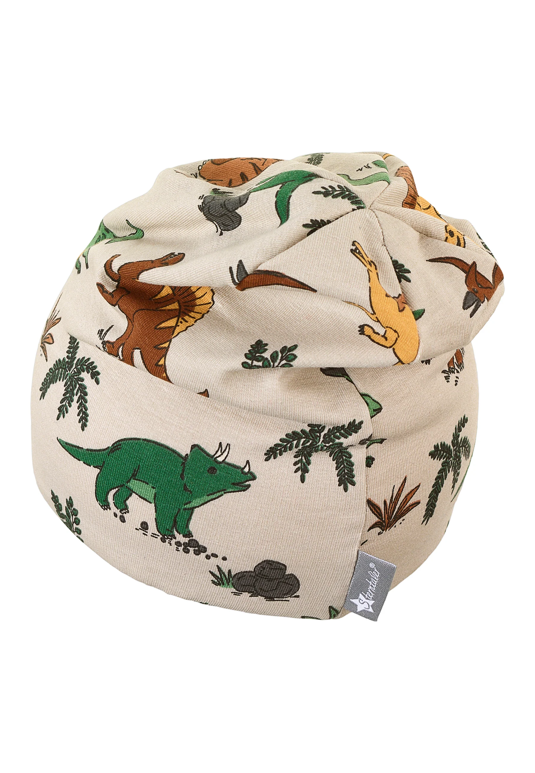 Slouch-Beanie aus Sweat mit Druck Dinos