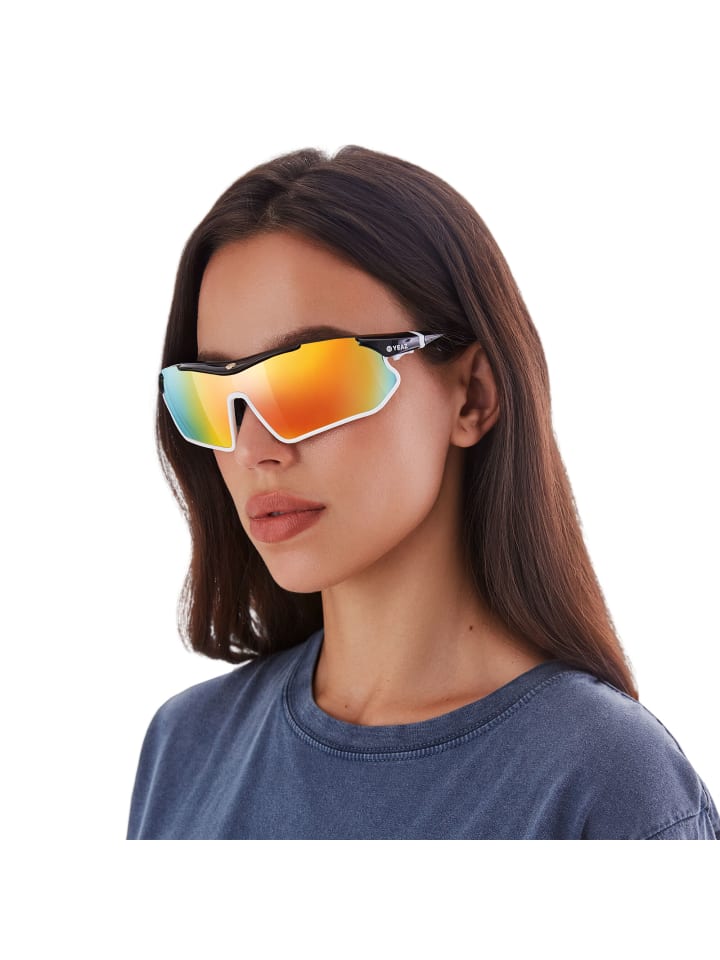 YEAZ SUNRAY Sport-Sonnenbrille schwarz/weiß/rot in schwarz günstig kaufen onesize