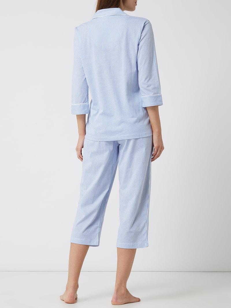Pyjama mit Streifenmuster in blau