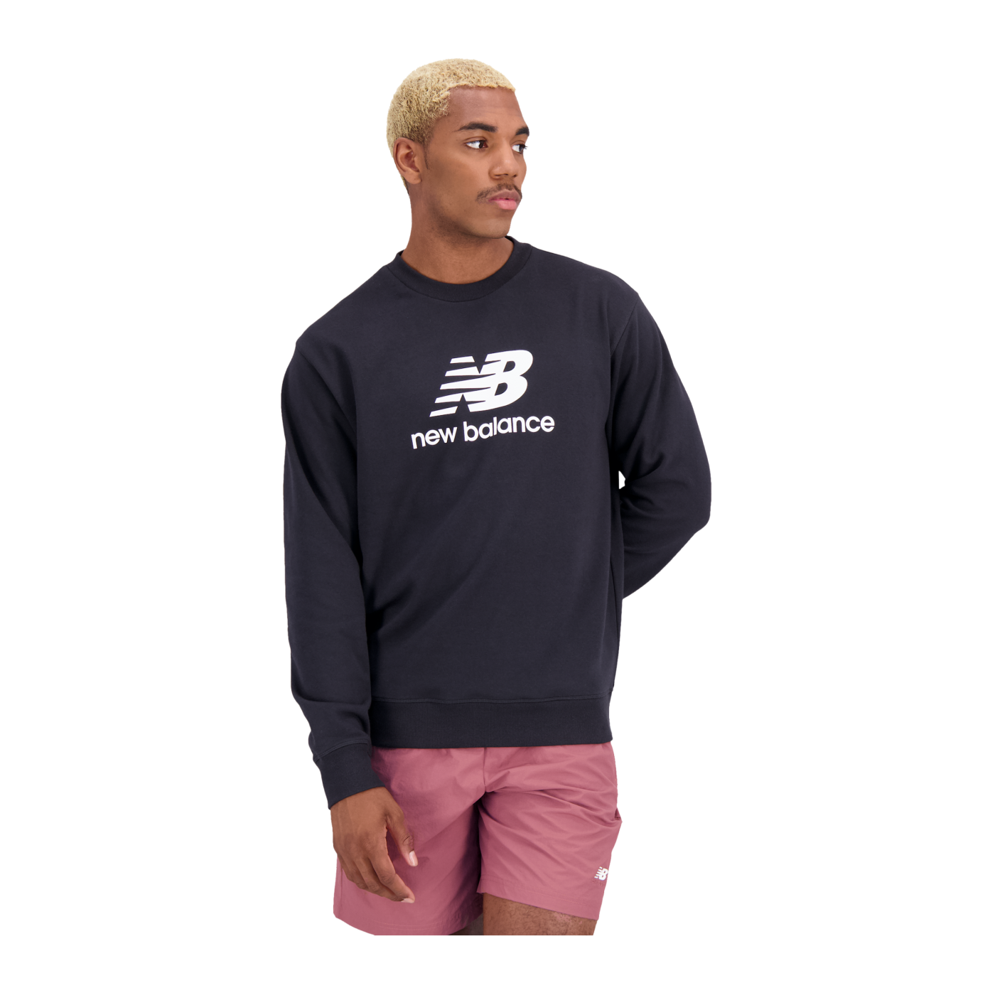 New Balance Essentials Logo Sweatshirt Schwarz FBK