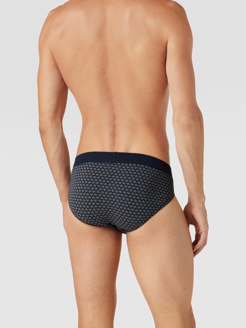 Slip mit Allover-Muster Modell 'Fine' in dunkelblau