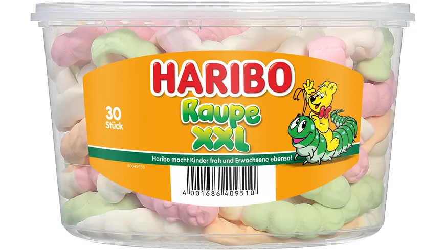 Haribo Schaumzucker Raupe XXL Runddose 950 g