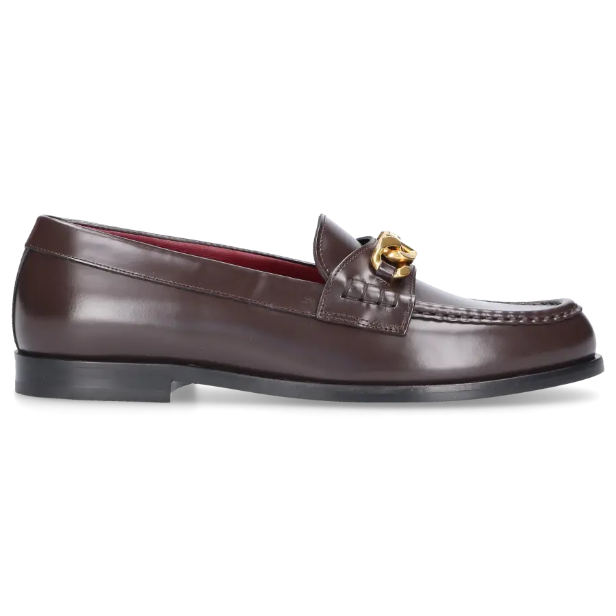 Valentino Garavani - Loafer VLOGO CHAIN Kalbsleder - braun