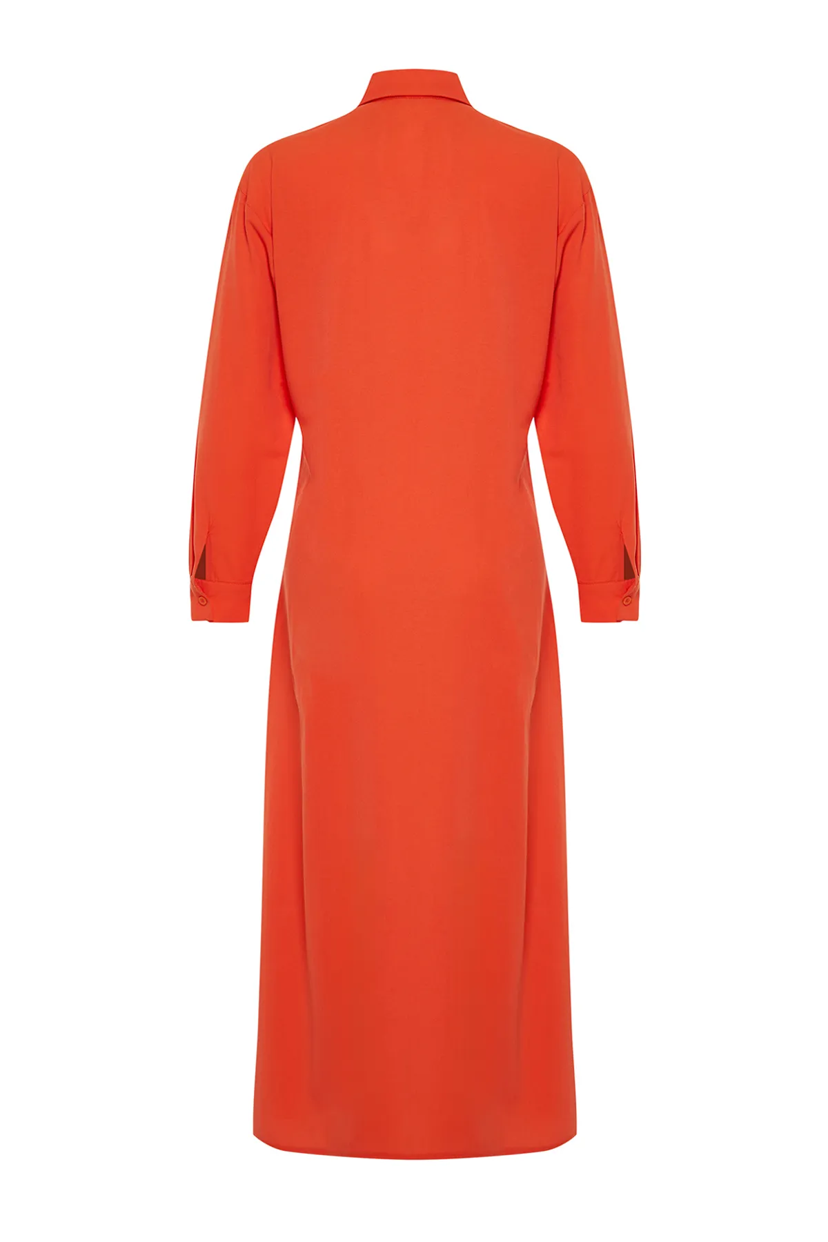 Trendyol Modest  Gefliestes Taillen-Accessoire, detailliertes gewebtes Hemdkleid TCTSS24EB00142