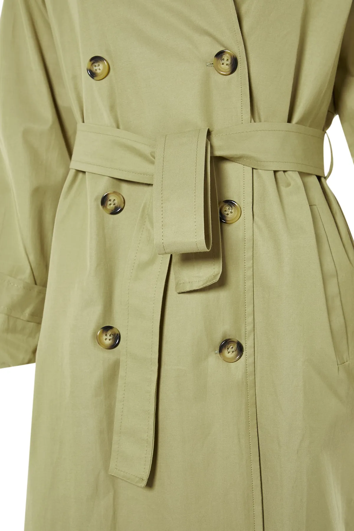 Trendyol Collection  Khakifarbener wasserabweisender Trenchcoat mit Gürtel TWOSS20TR0012