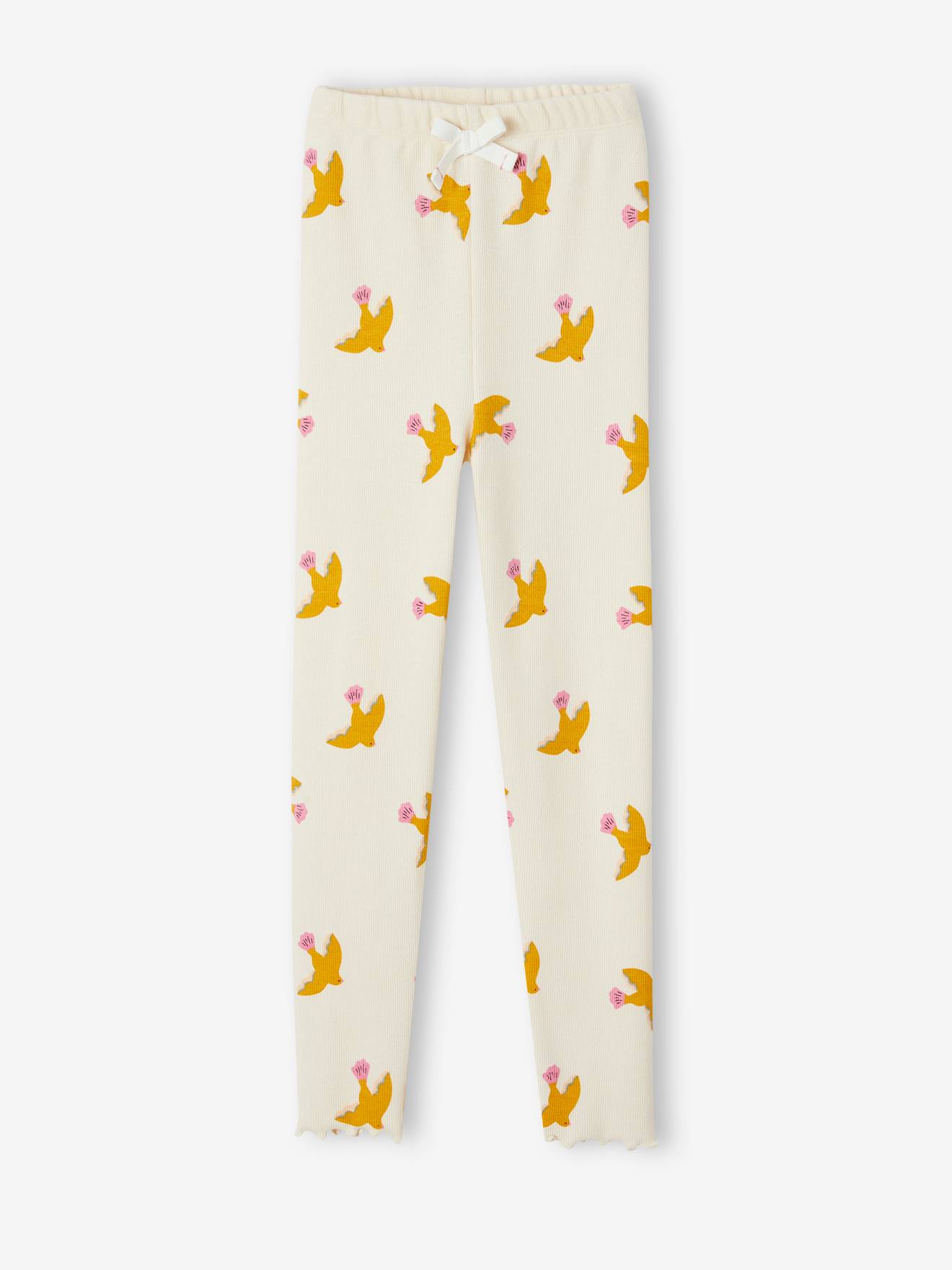 Vertbaudet Gerippte Mädchen Leggings Oeko-Tex - blau weiße tupfen
