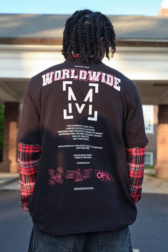 T-Shirt mit Worldwide-Slogan