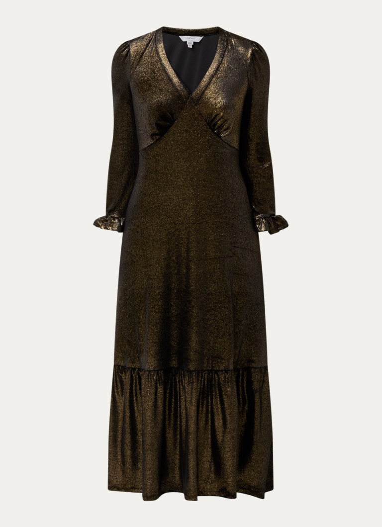 LKBennett Deborah midi dress in velvet with lurex