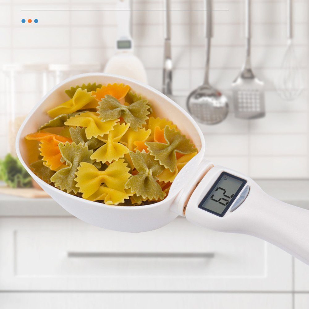 Zedelmaier Löffelwaage Digitale Löffelwaage für Gewürze,Mehl,Flüssigkeit,Hunde-/Katzenfutter, Messlöffel bis 800g, d=1g,LCD-Display,TARE,abnehmbare Wiegelöffel