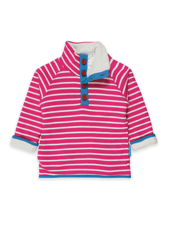 Toby Tiger Sweatshirt mit Fleece gefüttert und Streifen in rosa günstig kaufen