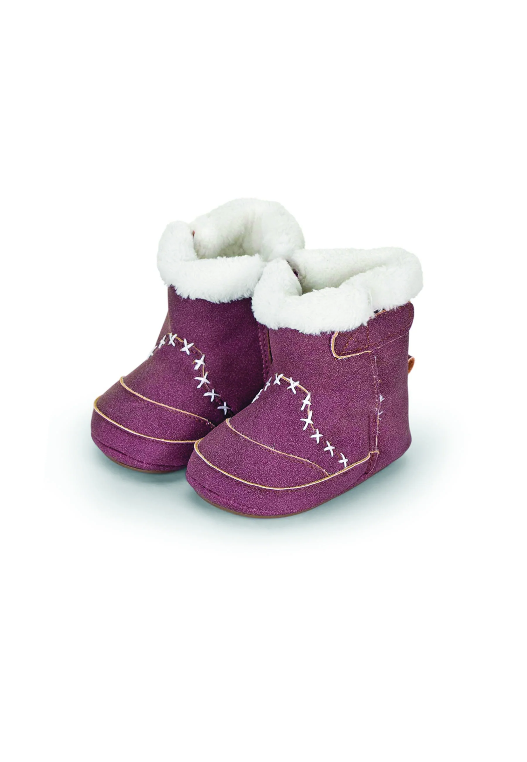 Baby-Stiefel aus Kunstleder uni, rutschfeste Sohle