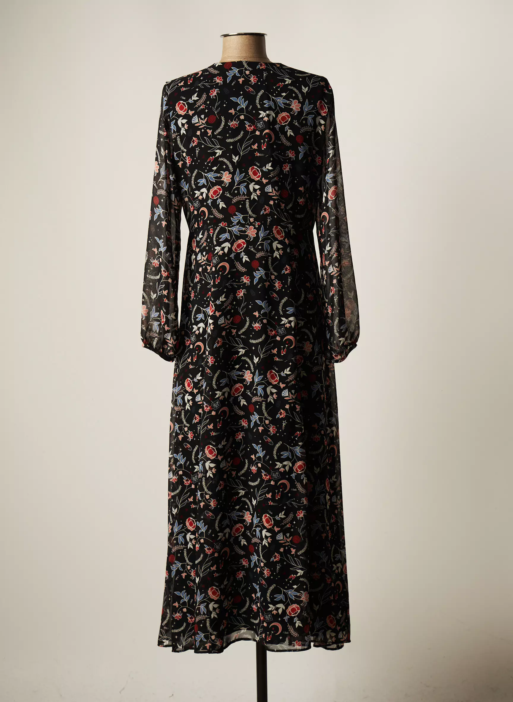 I Coton Robes Longues Femme couleur noir