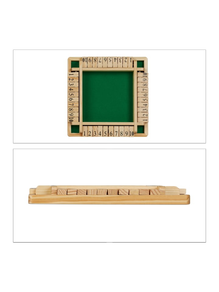 relaxdays Shut the Box Spiel in Natur/Grün günstig kaufen onesize