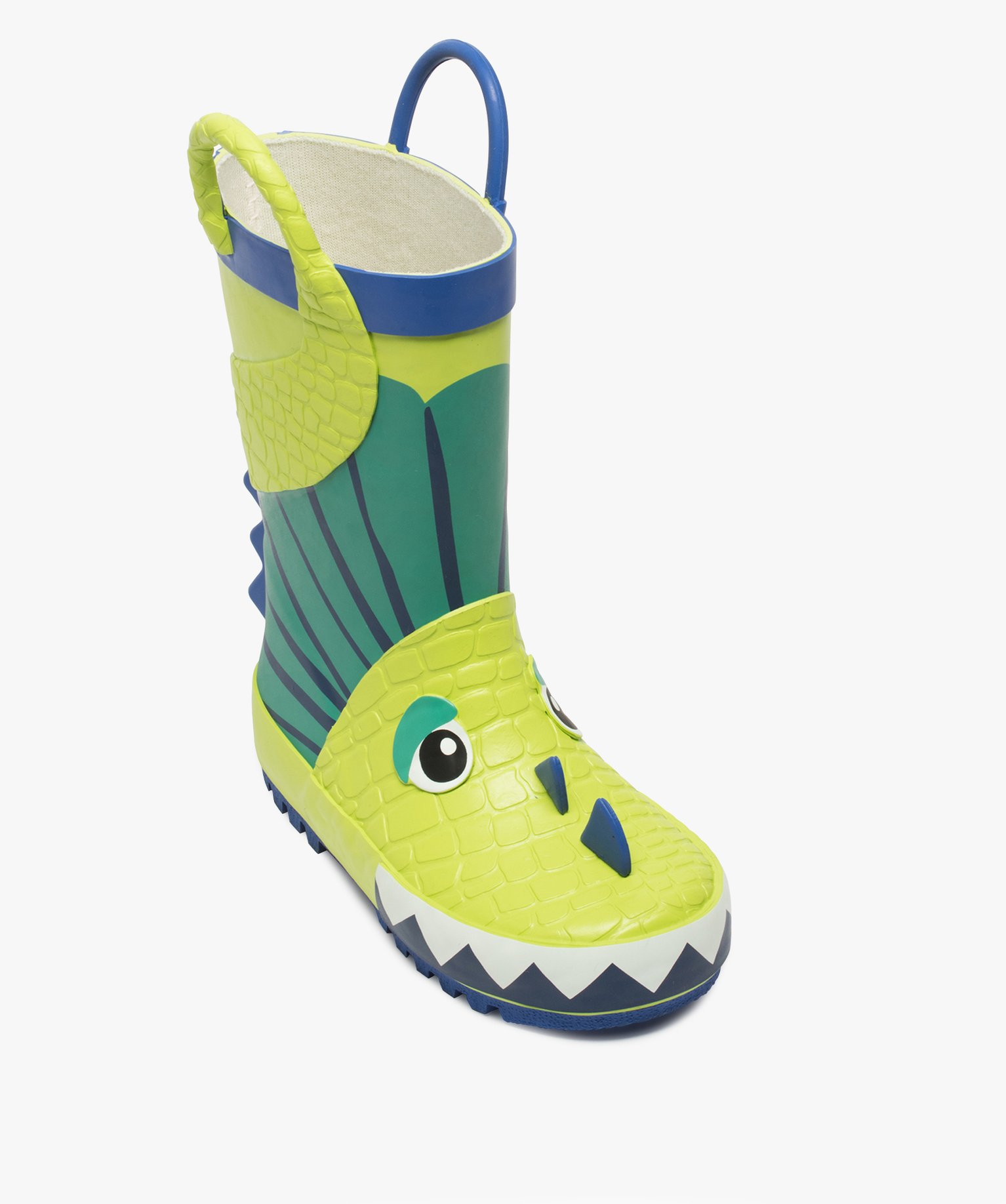 Bottes de pluie Garçon à anses motif dinosaure en relief vert | GEMO
