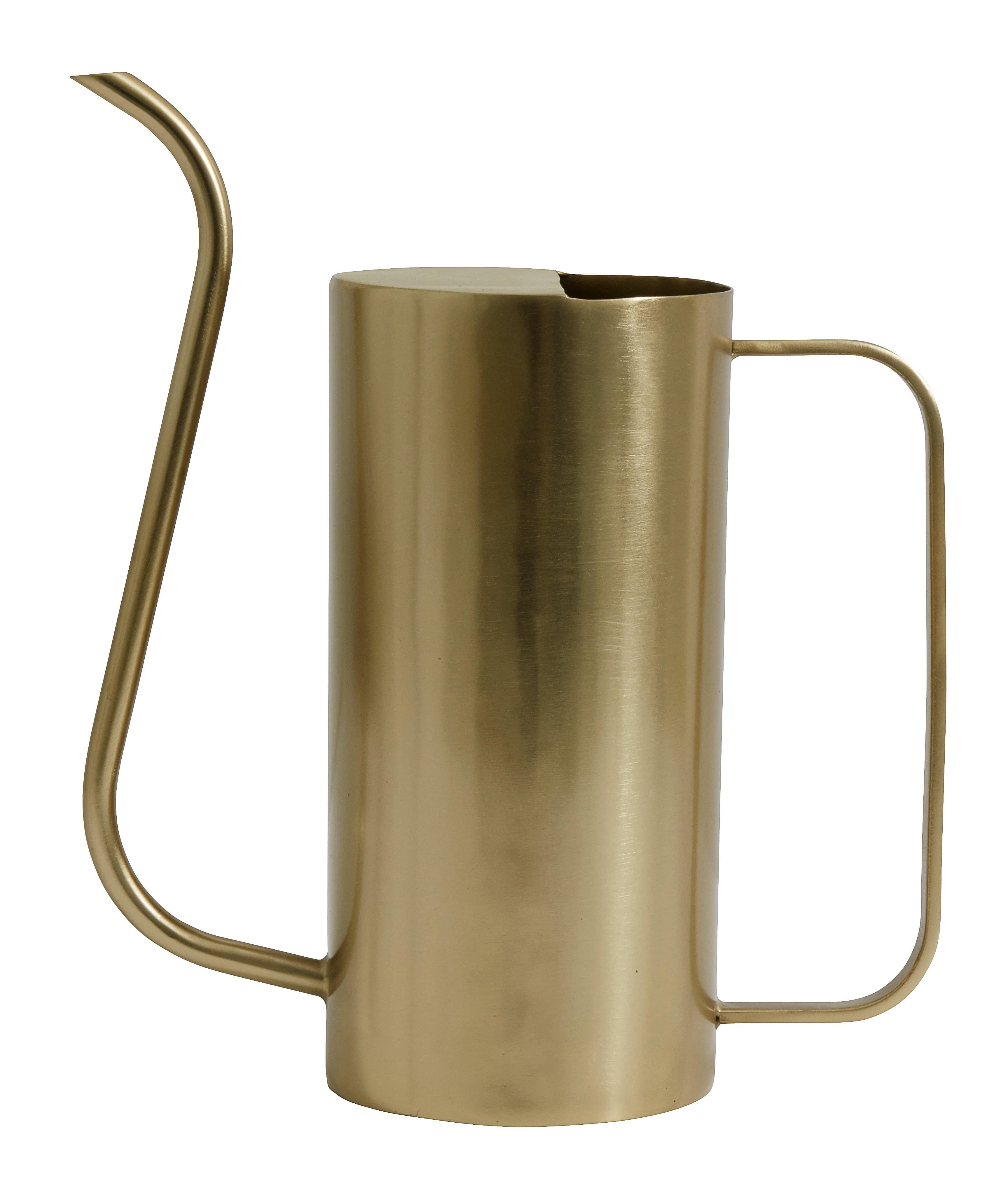 NORDAL Gießkanne Gold, 1,7L, H 25cm x T 10cm x L25cm, aus messingbeschichtetem Eisen