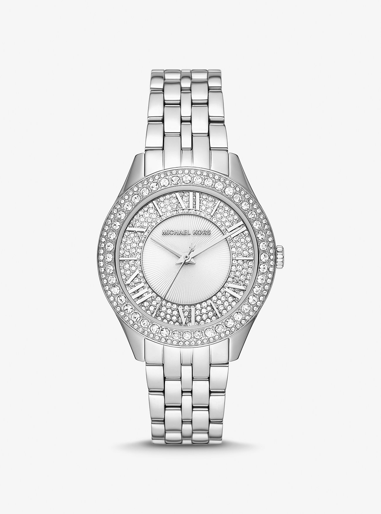 Harlowe Pavé Silver-Tone Watch - SILVER