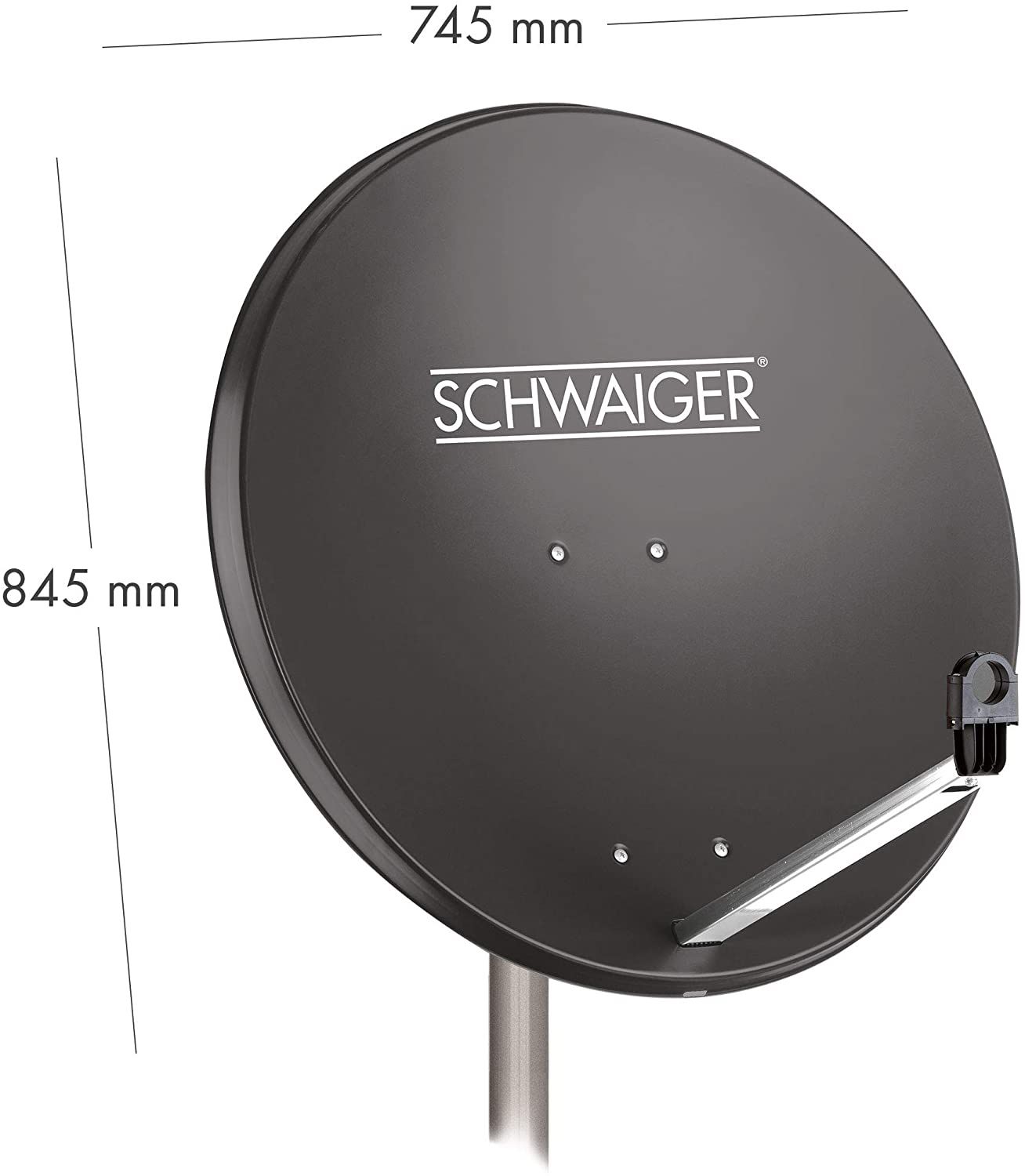 Schwaiger 714517 anthrazit 80 cm Stahl-Spiegel Set