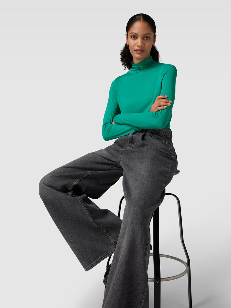 Longsleeve mit Turtleneck Modell 'Sayar' in grün