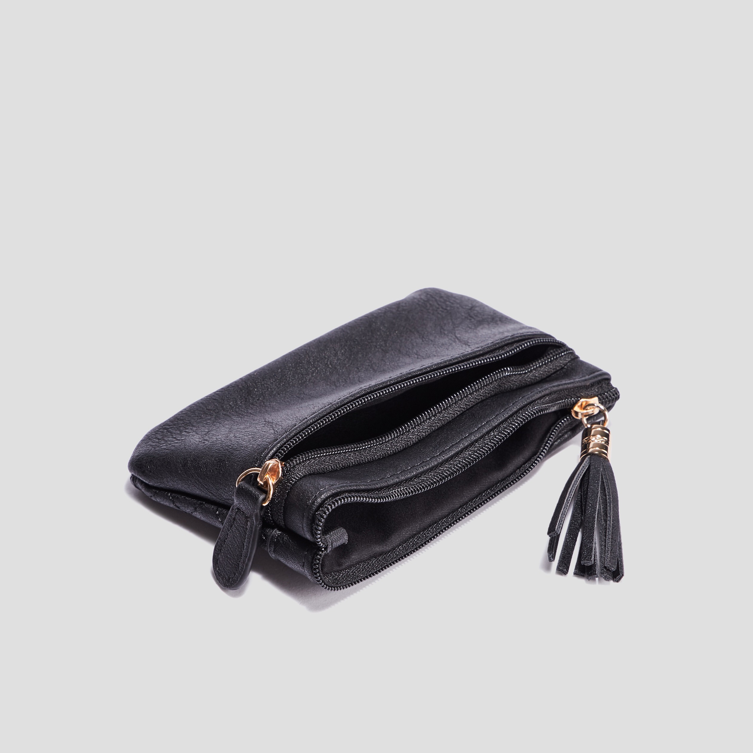 Porte-monnaie matelassé noir femme | La Halle