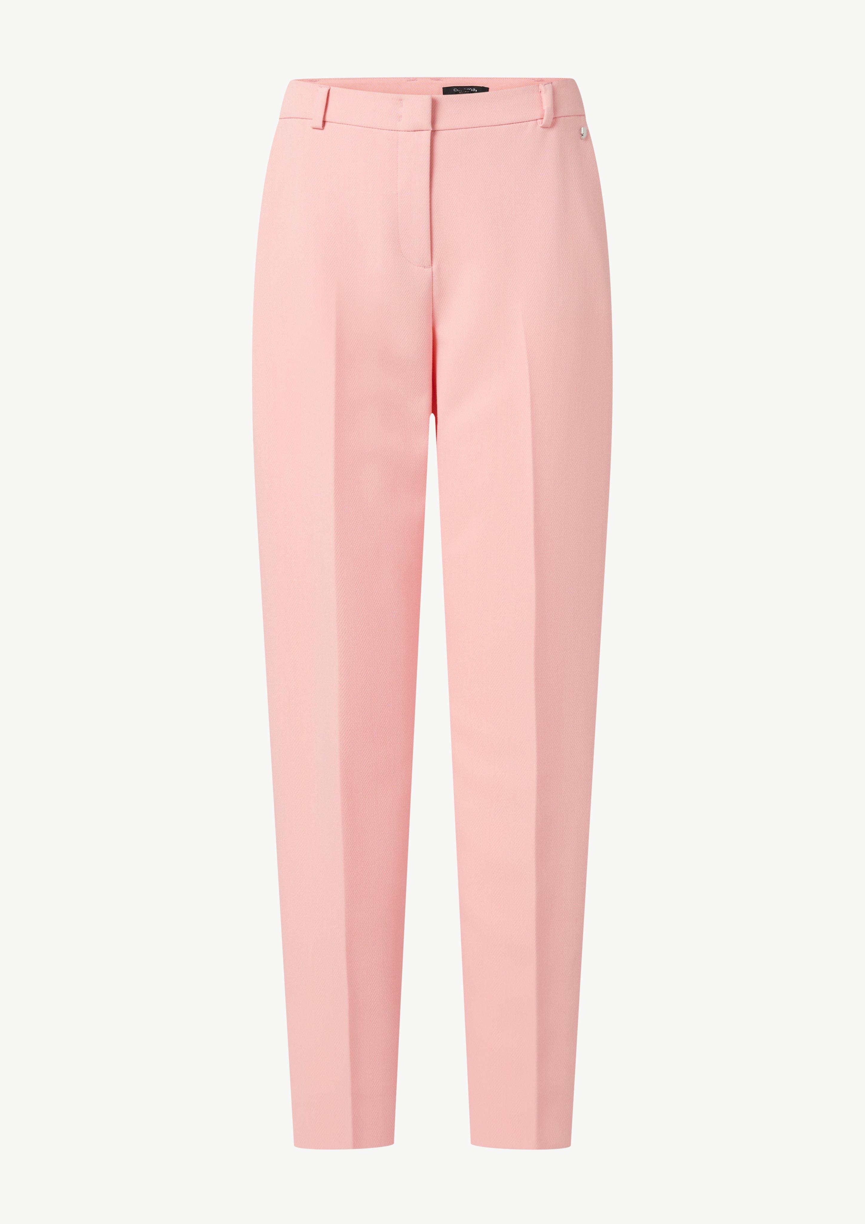 Regular: Hose mit Herringbone-Muster - rosa