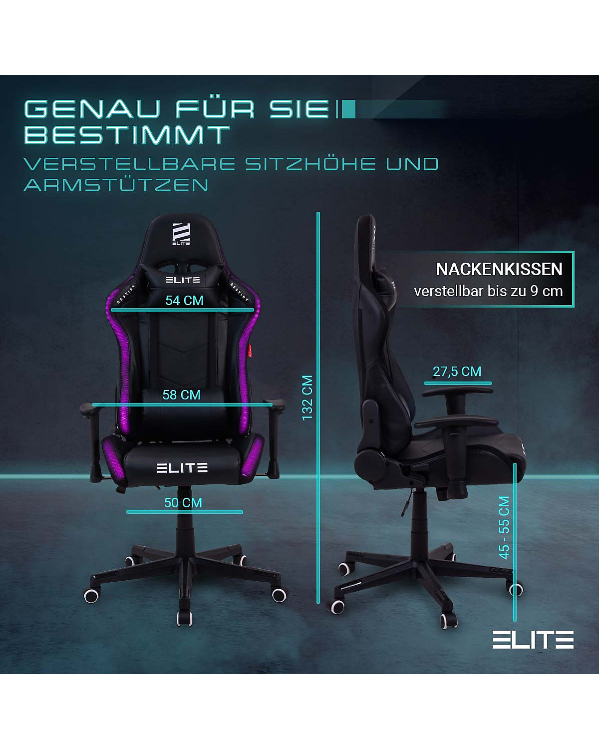 Gaming Stuhl DESTINY MG200 - Ergonomischer Racing Gaming Stuhl - Auch als RGB