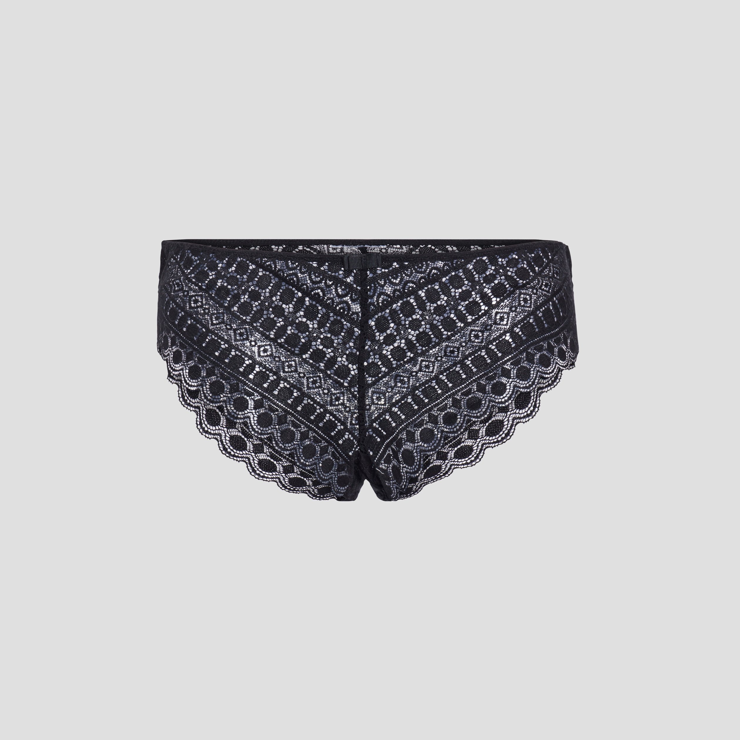 Culotte en dentelle taille élastiquée noir femme | La Halle