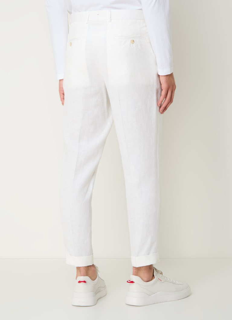 Pantaloni scurți chino din amestec de mătase HUGO BOSS L-Peet-Pleat-241 cu buzunare laterale